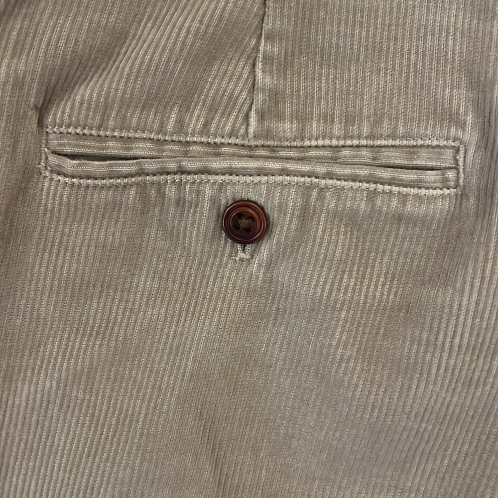 Vineyard Vines Wide Leg Tan Corduroy Club Pants Wide Wale Preppy Cotton 34x33 - Picture 11 of 12